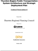Thurston Region Public Transportation System Architecture and Strategic Deployment Plan Technical Memorandum 3
