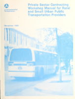 Private Sector Contracting Workshop Manual for Rural and Small Urban Public Transportation Providers
