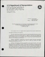 Remarks Prepared for US Secretary of Transportation Drew Lewis to the American Association of Port Authorities