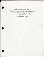 Remarks Prepared for Delivery by Secretary of Transportation Elizabeth Hanford Dole at the Broward County Lincoln Day Dinner
