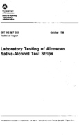 Laboratory Testing of Alcoscan SalivaAlcohol Test Strips