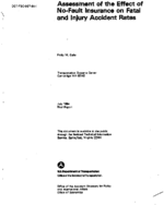 Assessment of the effect of nofault insurance on fatal and injury accident rates