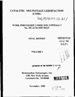 Catalytic Multistage Liquefaction CMSL