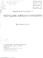 Evaluation of Recycled Bituminous Pavements