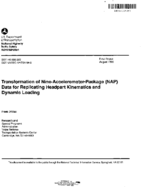 Transformation of NineAccelerometerPackage NAP Data for Replicating Headpart Kinematics and Dynamic Loading