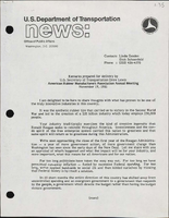 Remarks Prepared for Delivery by US Secretary of Transportation Drew Lewis to the American Rubber Manufacturers Association Annual Meeting
