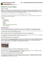 Human Environment Digest July 16 2015