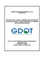 HR Data Tool HRDT A Modular System for Supporting GDOT Human Resource Planning and Decision Making