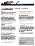 Implementation of Automatic Traffic Signals Performance Measures Summary Report