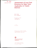 Assessment of LowCost Elevators for Near Term Application in Transit Stations