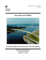 Users Manual For WSPRO A Computer Model for Water Surface Profile Computations
