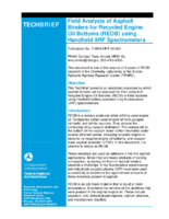 Field Analysis of Asphalt Binders for Recycled Engine Oil Bottoms REOB Using Handheld XRF Spectrometers techbrief