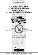 Factors affecting maintenance overlay ride quality  1996 rideability status