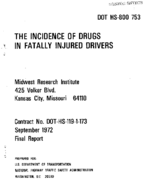 The Incidence of Drugs in Fatally Injured Drivers 1972