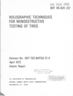 Holographic Techniques for Nondestructive Testing of Tires