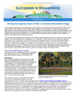 Successes in Stewardship  Utilizing the Highway RightofWay to Generate Renewable Energy