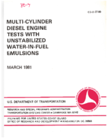 Multicylinder Diesel Engine Tests with Unstabilized WaterinFuel Emulsions