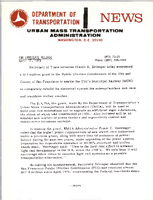 Department of Transportation News Urban Mass Transportation Administration UMTA 7325