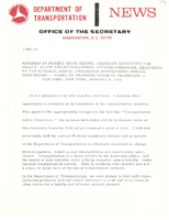 Assistant Secretary of Transportation for Policy Plans and International Affairs Robert Henri Binder Speeches 1974