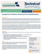 Development of a Moisture Sensitivity Test for Asphalt Mixtures Technical Summary