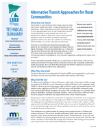 Alternative Transit Approaches for Rural Communities