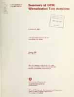 Summary of Downtown People Mover DPM Winterization Test Activities