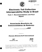 Electronic toll collection interoperability study in Brazil Task 4  recommendations and final report