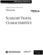 1995 American Travel Survey Summary Travel Characteristics Minnesota