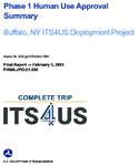 Phase 1 Human Use Approval Summary  Buffalo NY ITS4US Deployment Project