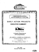 Corridor Planning and Feasibility Analysis Early Action Projects Executive Summary