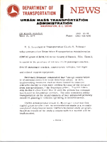 Department of Transportation News Urban Mass Transportation Administration UMTA 5074