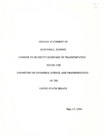 Deputy Secretary of Transportation Mortimer Downey Speeches May 1993