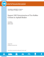 Support XRF Determination of Tire Rubber Content in Asphalt Binders