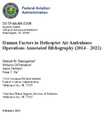 Human Factors in Helicopter Air Ambulance Operations Annotated Bibliography 2014  2022
