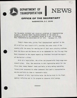 Statement by Secretary of Transportation Claude S Brinegar Following Approval by the House of Representatives of the Conference Report on S386 the National Mass Transportation Assistance Act of 1974