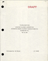 Talking Points for Secretary Elizabeth Hanford Dole Automotive to Original Equipment Manufacturers Inc