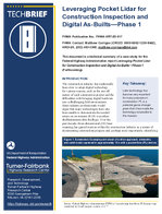 Leveraging Pocket Lidar for Construction Inspection and Digital AsBuilts  Phase 1 TechBrief