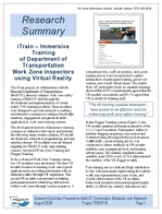 iTrain  Immersive Training of Department of Transportation Work Zone Inspectors using Virtual Reality Research Summary