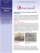Implementation of Porous Concrete in Sidewalks In New Jersey Technical Brief