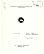 Reorganization of the Department of Transportation and Its Programs