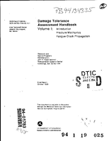 Damage Tolerance Assessment Handbook Volume 1 Introduction Fracture Mechanics Fatigue Crack Propagation 1993