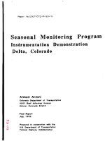 Seasonal Monitoring Program Workshop and Instrumentation Demonstration Delta Colorado June 28 Through July 2 1993
