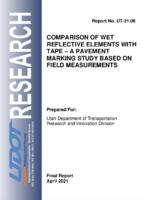 Comparison of Wet Reflective Elements With Tape  A Pavement Marking Study Based on Field Measurements