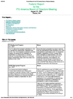 Federal Report to the ITS America Board of Directors Meeting 19990810