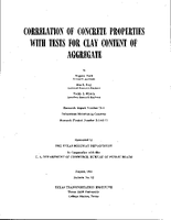 Correlation of Concrete Properties with Tests for Clay Content of Aggregate