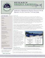 Application of MechanisticEmpirical Pavement Design Approach into RCC Pavement Thickness Design Research Project Capsule 191P