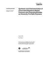 Synthesis and Characterization of Chlorinated BisphenolBased Polymers and Polycarbodiimides as Inherently FireSafe Polymers