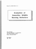 Evaluation of Swareflex Wildlife Warning Reflectors