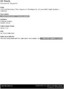 Life Cycle Modeling of Technologies and Strategies for a Sustainable Freight System in California