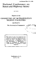 Report of the Committee on Metropolitan Traffic Facilities